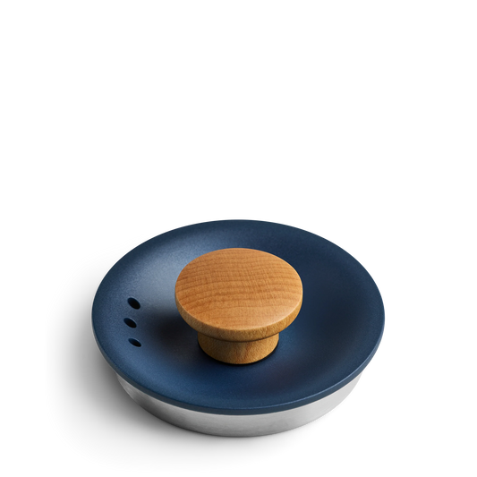 Stagg EKG Lid with Lid Pull - Stagg EKG Lid with Lid Pull - Stagg EKG / Stone Blue + Maple | Fellow
