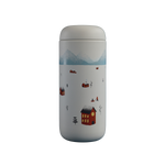 The Fellow Holiday Scene Carter in matte white is a stylish travel mug and perfect holiday gift.