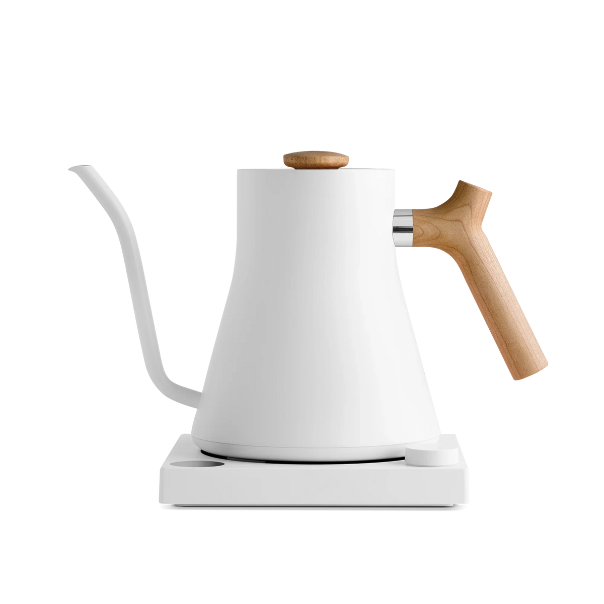 Rebrew Stagg EKG Electric Kettle - Rebrew Stagg EKG Electric Kettle - Matte White + Maple | Fellow