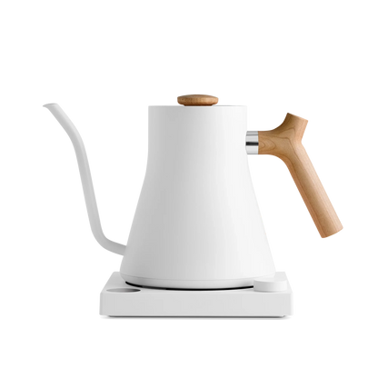 Rebrew Stagg EKG Electric Kettle - Rebrew Stagg EKG Electric Kettle - Matte White + Maple | Fellow