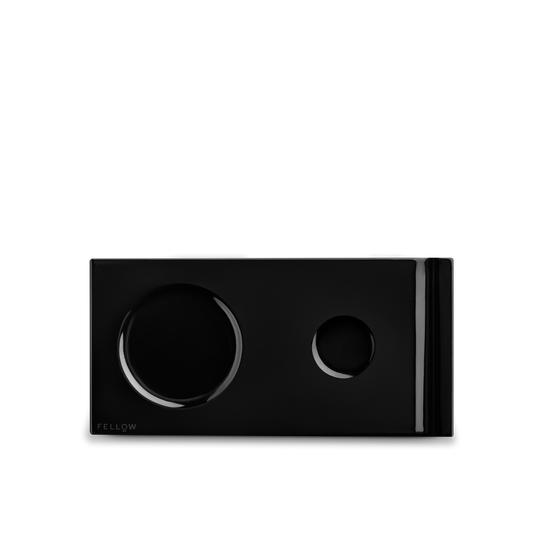 Fellow Matcha Set Base in Matte Black with two circular indentations, rectangular design.