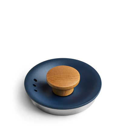 Stagg EKG Lid with Lid Pull - Stagg EKG Lid with Lid Pull - Stagg EKG / Stone Blue + Maple | Fellow