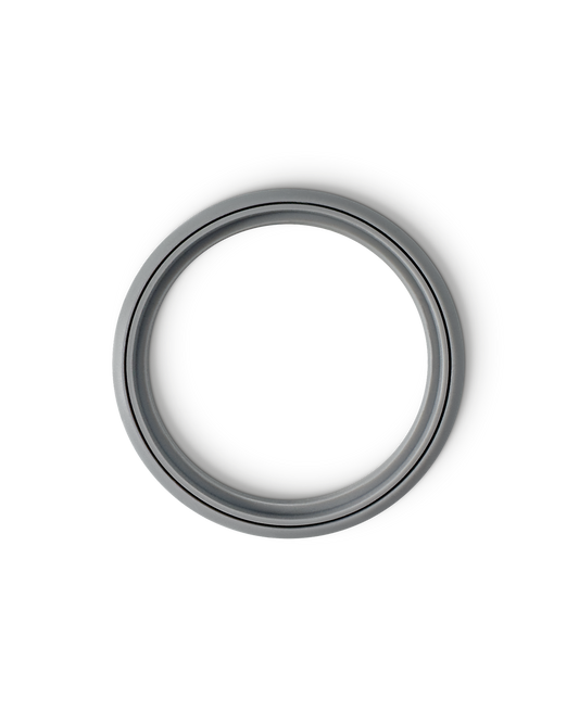 A Fellow Carter Wide Replacement Gasket next to a grey Carters mug on a white background.