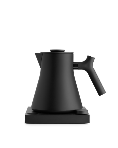 Fellow Rebrew Corvo EKG Pro: a fast, modern, all-purpose matte black electric kettle.
