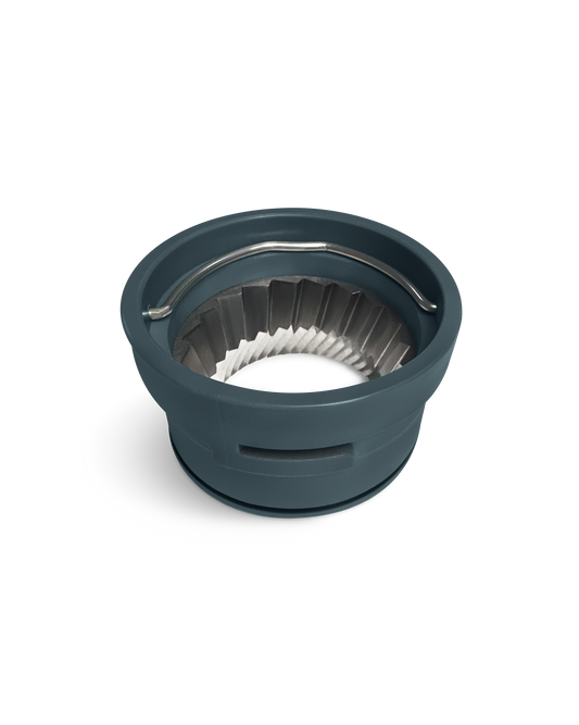 Fellow Opus C6-40 Burly Burrs Outer Burr, dark gray with open handle, on white background.