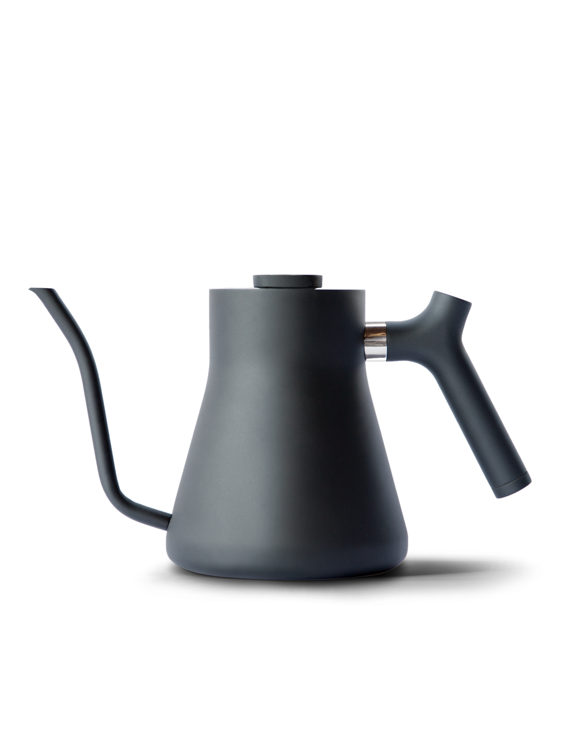 Fellow Stagg Pour-Over Kettle: matte black, precision spout, minimalist design on white.