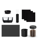 Fellow Complete Espresso Bundle: cups, napkins, tray, canister & accessories for black coffee.