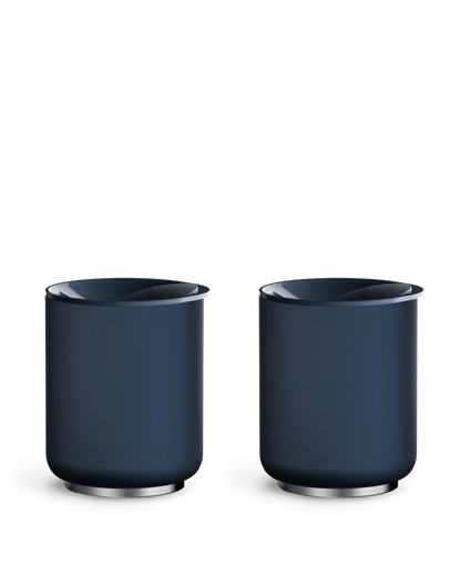 Two Fellow Picnic Tumbler Sets in Stone Blue on a plain, light background.