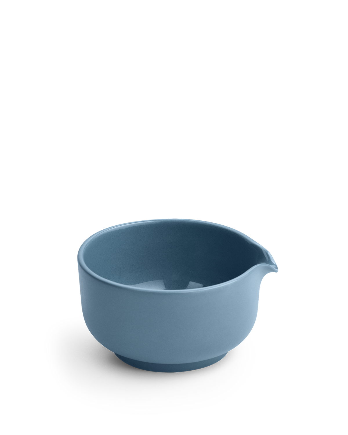Fellow Matcha Set Ceramic Bowl in Hazy Blue beside a matte white dish on white background.