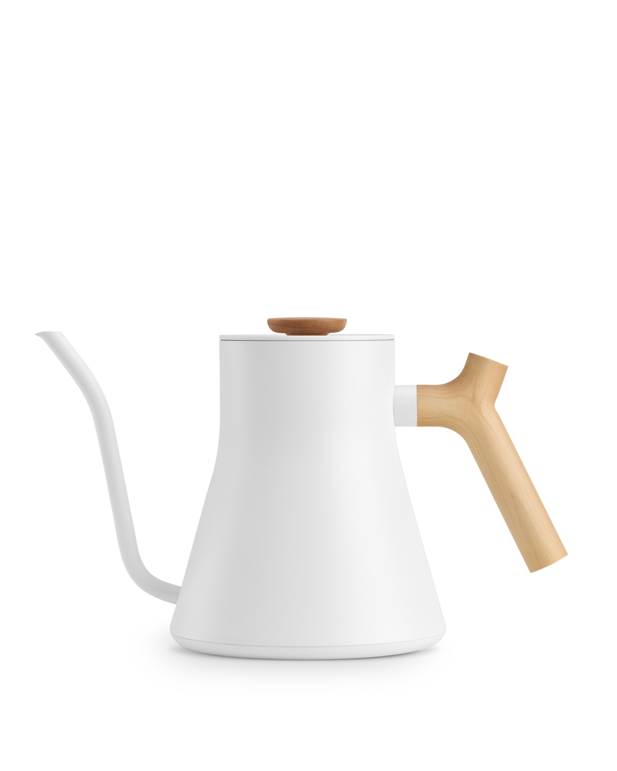 Fellow Stagg EKG Matte White + Maple replacement body, fits Electric Clyde base or stovetop.