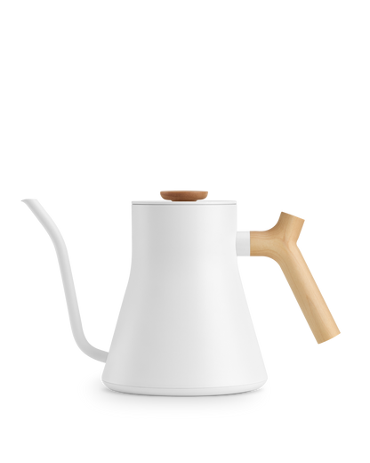 Fellow Stagg EKG Matte White + Maple replacement body, fits Electric Clyde base or stovetop.
